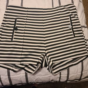 Mid waist never worn black and white shorts